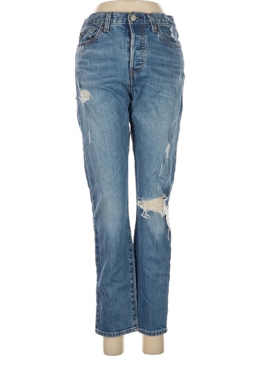 Levi's Denim - Levi’s Wedgie Fit Jeans Distressed Light Wash Straight Leg 28
